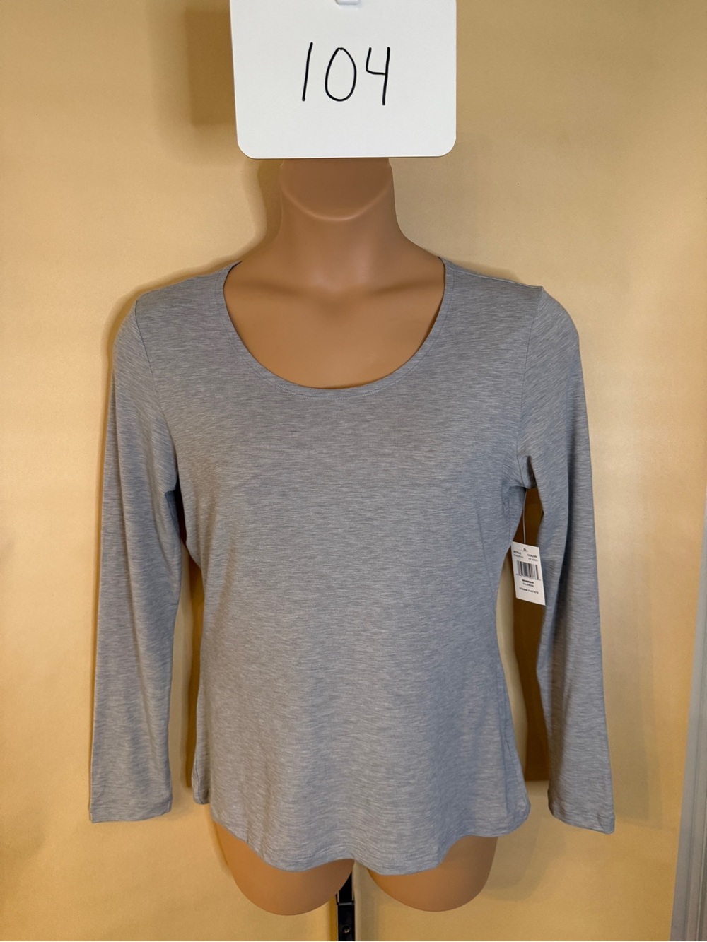 32 Degrees Light Gray Scoop Neck Long Sleeve Top